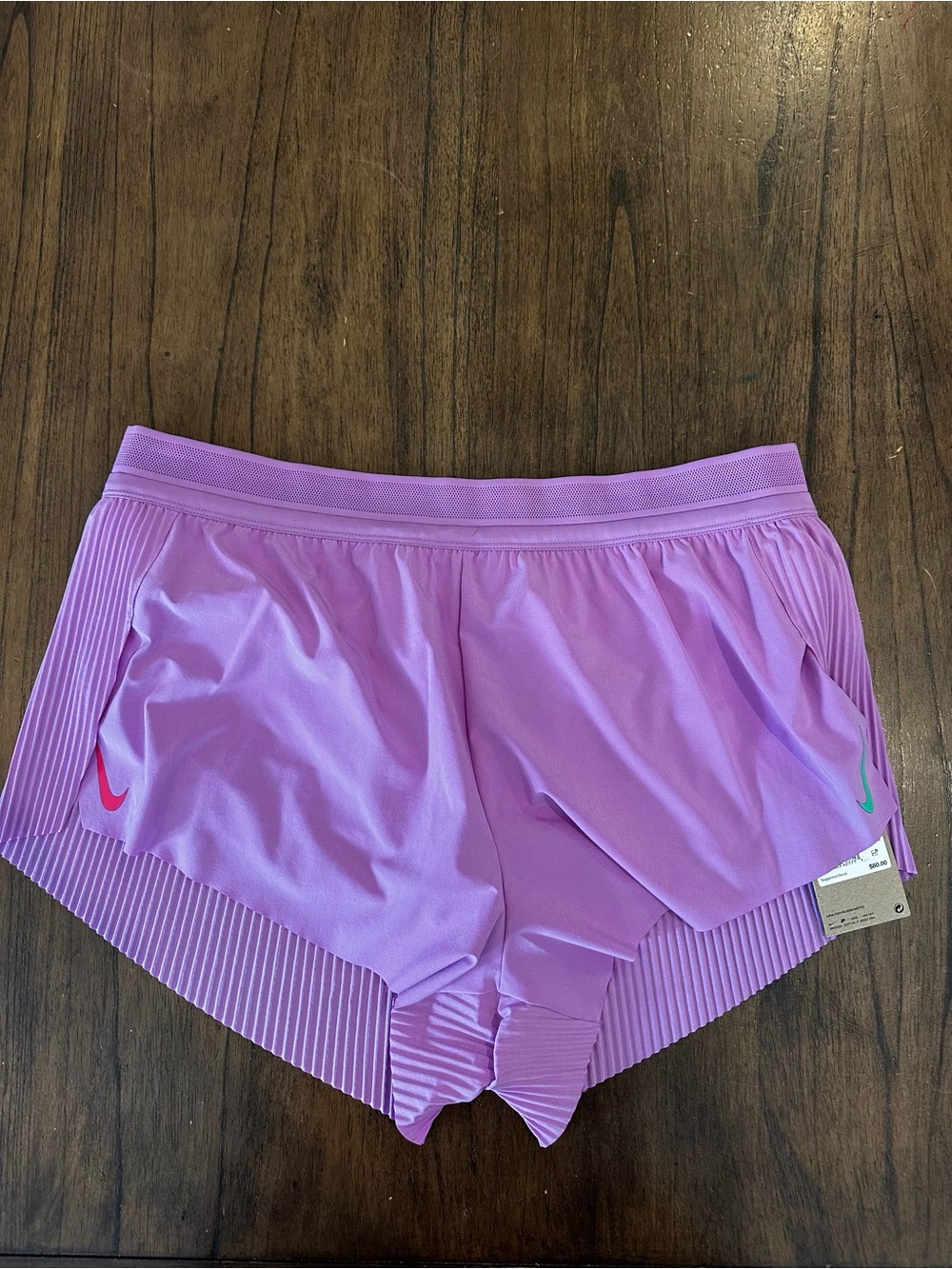 Nike AeroSwift Running Shorts Women’s XL Purple Pleated Dri-FIT NWT $80 Retail